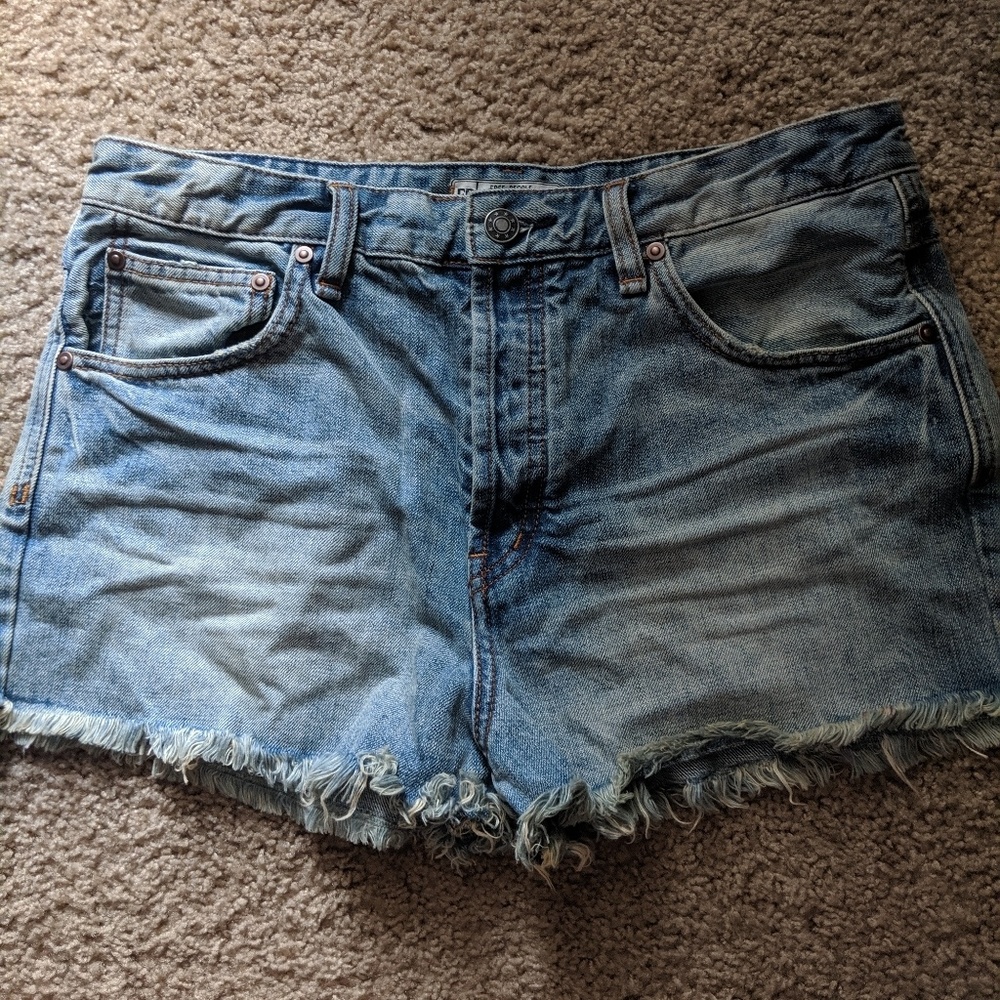 Free People Blue Jean Shorts